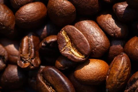 Roasted coffee beans can be used as a background Stock Photos