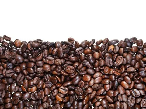 Roasted coffee beans close up flat level from roasted coffee beans close u... Stock Photos
