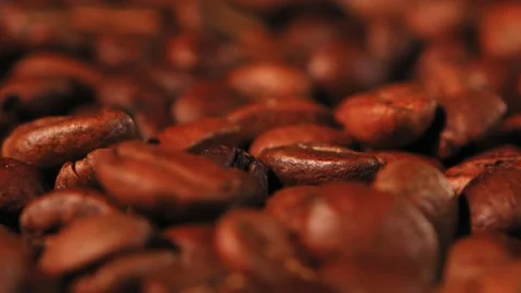 Roasted coffee beans close up Stock Footage 144240417