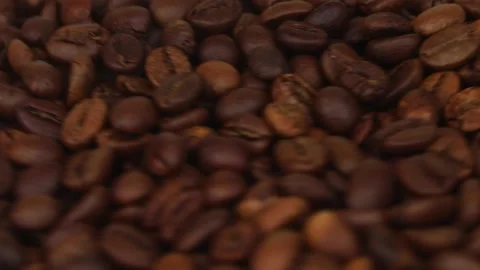 Roasted coffee beans close up Video stock 230329815