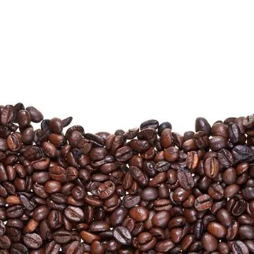 Roasted coffee beans close up level from roasted coffee beans close up on ... Stock Photos