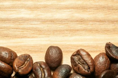 Roasted coffee beans close-up Stock Photos