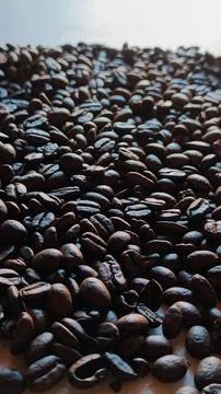 Roasted coffee beans close-up Stock Photos