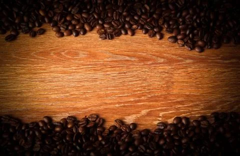 Roasted coffee beans closeup Foto stock