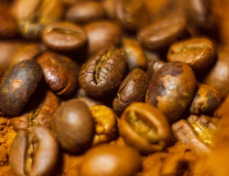 Roasted coffee beans, coffee beans background Photos