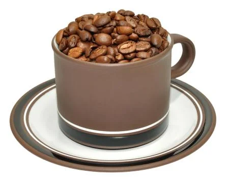 Roasted Coffee Beans In Cup Stock Photos
