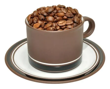 Roasted Coffee Beans In Cup Stock Photos