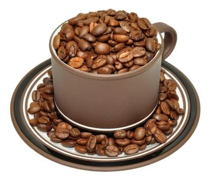 Roasted Coffee Beans In Cup Stock Photos