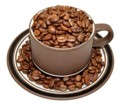 Roasted Coffee Beans In Cup Stock Photos