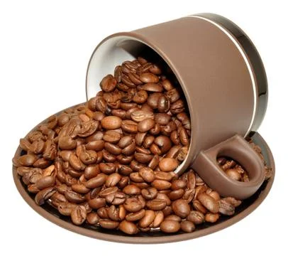 Roasted Coffee Beans In Cup Stock Photos