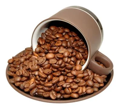 Roasted Coffee Beans In Cup Stock Photos