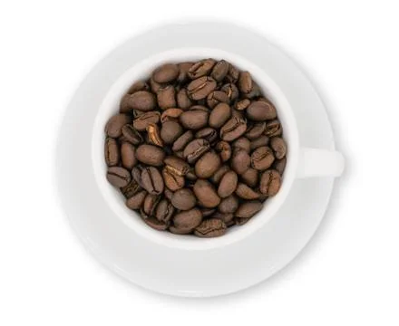 Roasted coffee beans is in the cup Stock Photos
