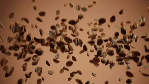 Roasted coffee beans explosion on brown background Vídeos de archivo 172481010