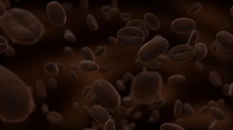 Roasted coffee beans falling down on brown background Illustration