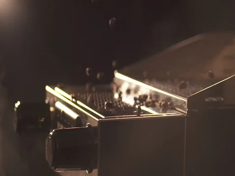 Roasted coffee beans falling into espresso machine Stock Footage 73684060