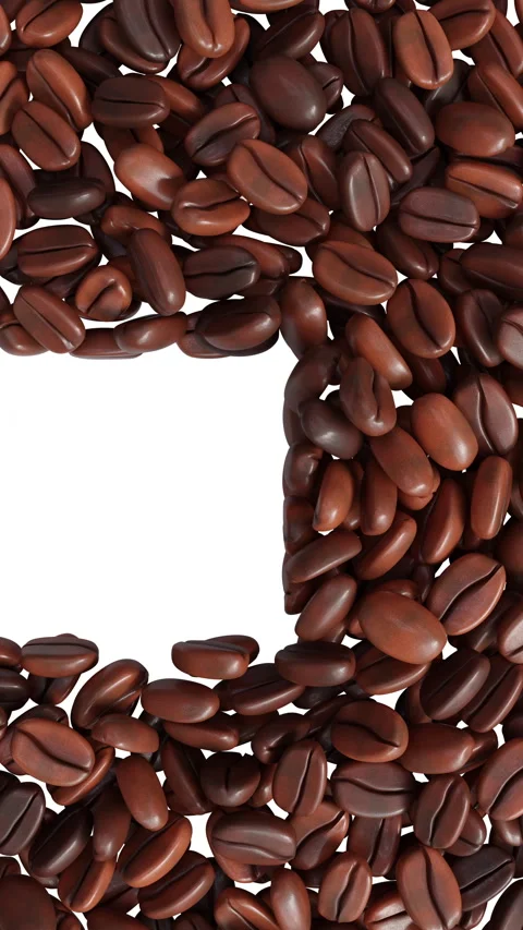 Roasted Coffee Beans Falling Frame Transition Vertical Stockbeeldmateriaal 346284723