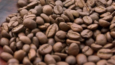 Roasted coffee beans Stock Footage 95563081