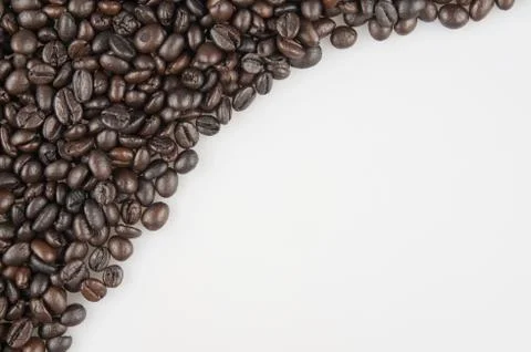 Roasted coffee beans have space on right use as background Stock Photos