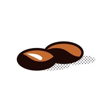 Roasted coffee beans icon for cafe branding, coffee shop menu, packaging Stock Illustration