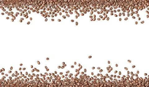 Roasted coffee beans isolated on background Stock Photos