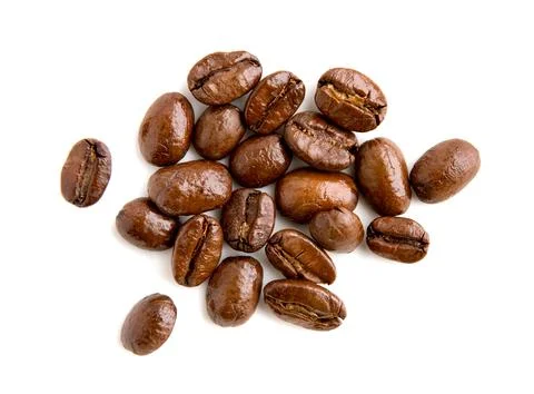 Roasted coffee beans isolated Stock Photos