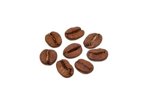 Roasted Coffee Beans isolated Stock Photos