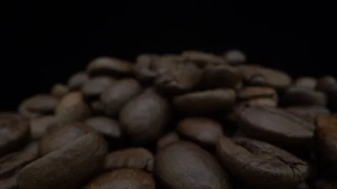Roasted Coffee Beans Macro Close Up Stock Footage 131500903