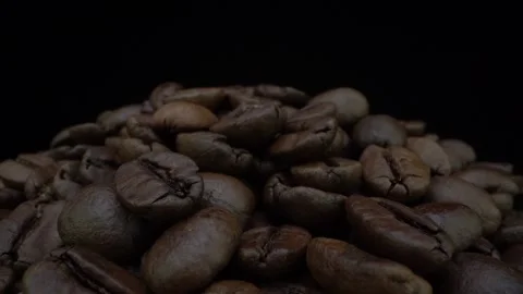 Roasted Coffee Beans Macro Close Up Stock Footage 131500920