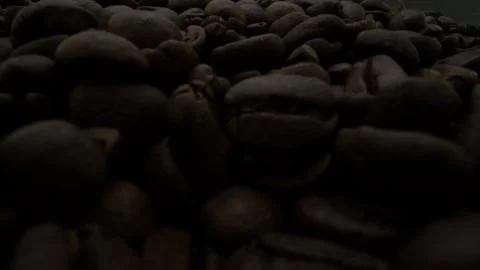 Roasted Coffee Beans Macro Close Up Stock Footage 131501320