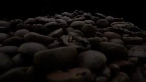 Roasted Coffee Beans Macro Close Up Stock Footage 131501521