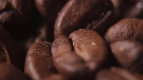 Roasted coffee beans macro shot Stock Footage 113782882