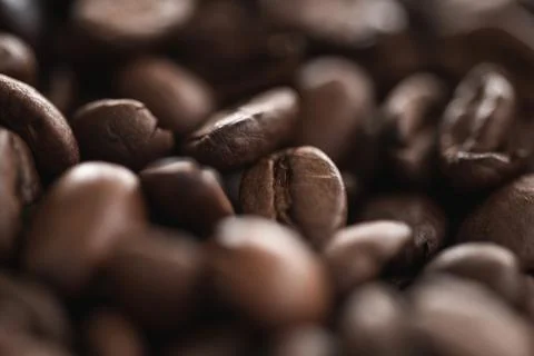 Roasted Coffee Beans in nice brown color Stock Photos