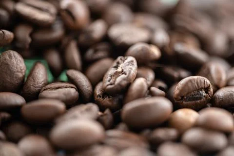 Roasted Coffee Beans in nice brown color Stock Photos