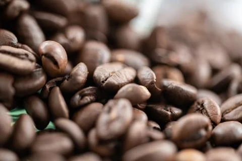 Roasted Coffee Beans in nice brown color Stock Photos