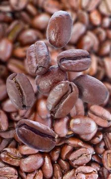 Roasted coffee beans Stock Photos