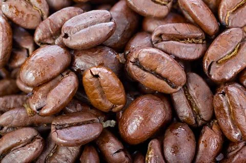 Roasted coffee beans Stock Photos