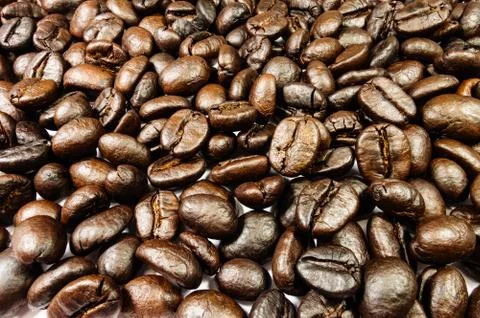 Roasted coffee beans Stock Photos