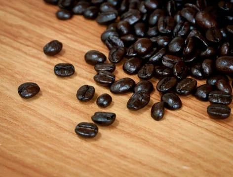 Roasted coffee beans . Stock Photos