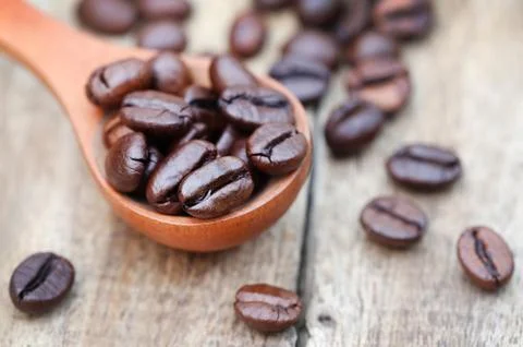 Roasted coffee beans Stock Photos