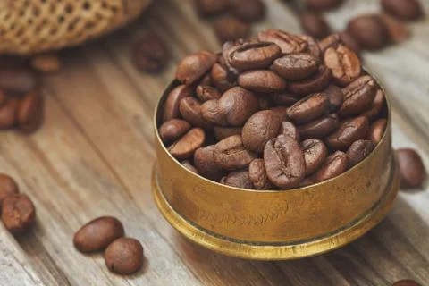 Roasted coffee beans Stock Photos