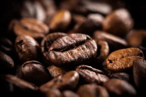 Roasted coffee beans Stock Photos