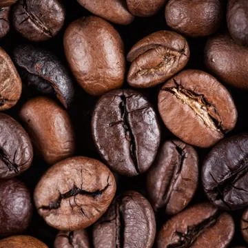 Roasted coffee beans Stock Photos