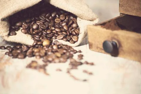 Roasted coffee beans Stock Photos