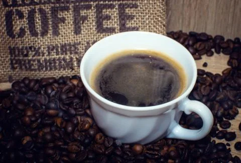 Roasted coffee beans Stock Photos