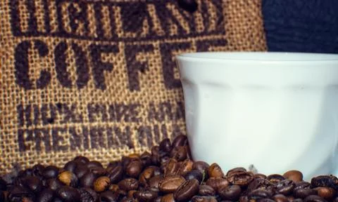 Roasted coffee beans Foto stock