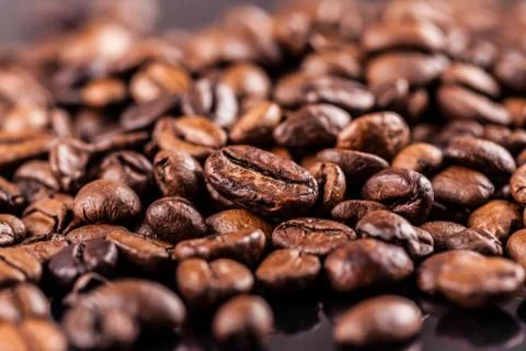 Roasted coffee beans Stock Photos