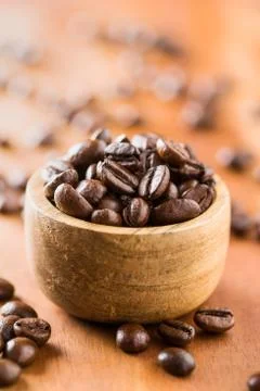 Roasted coffee beans. Stock Photos