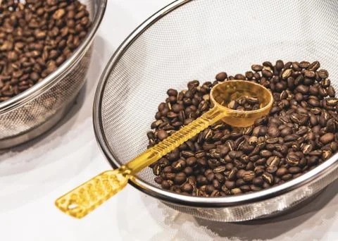 Roasted coffee beans Stock Photos