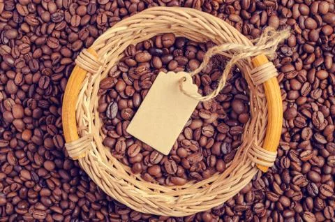 Roasted coffee beans. Stock Photos