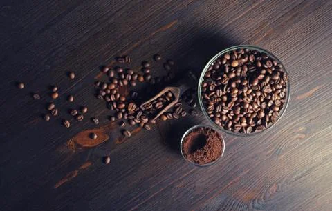 Roasted coffee beans Stock Photos